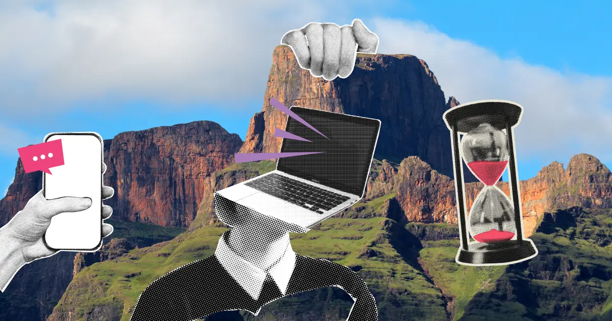 Drakensberg Mountains with collage Cut-outs